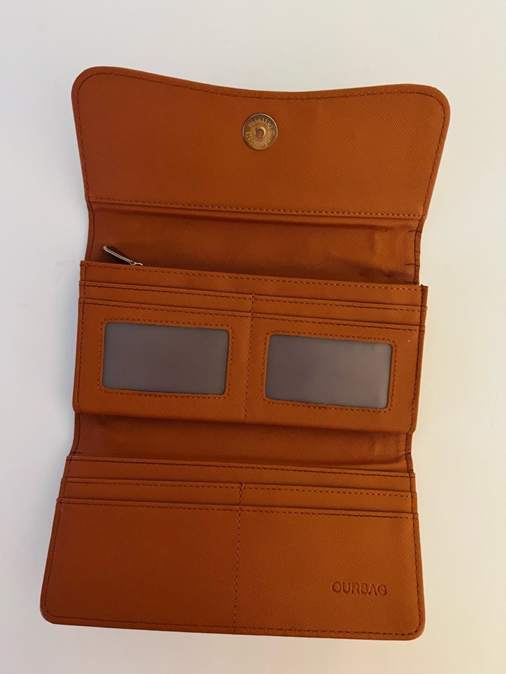 OURBAG Faux Leather Sunflower Trifold Wallet Boho Clutch Brown Cutout Design - Picture 5 of 12